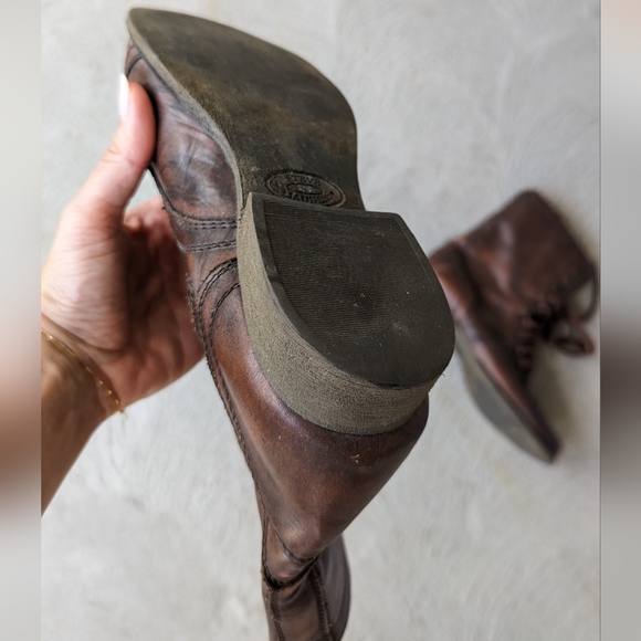 Steve Madden Troopa Brown Leather Combat Boots - Picture 5 of 5